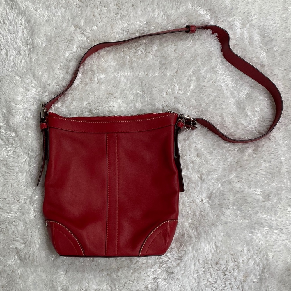 Red Coach Bucket Purse